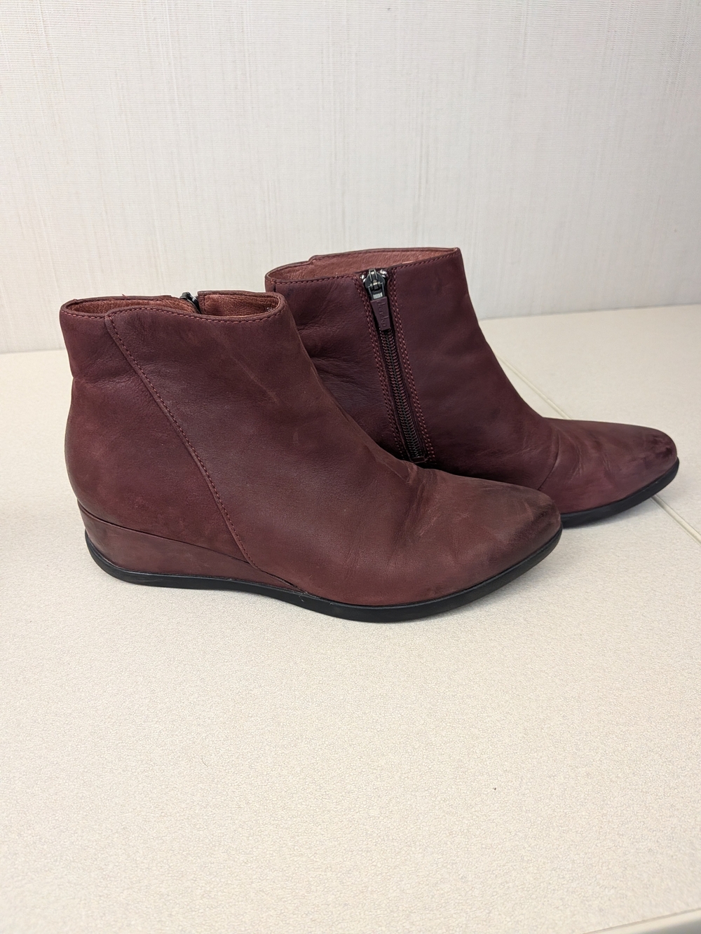 Dansko Women’s Burgundy Leather Waterproof Zip Ankle Boots